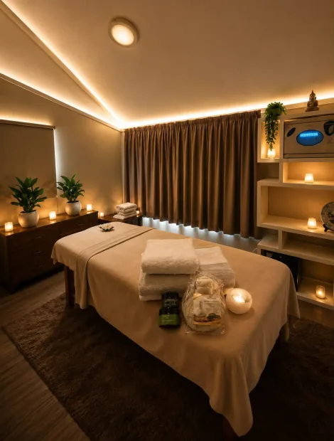 Warmly lit massage room at Siam Thai Spa & Wellness